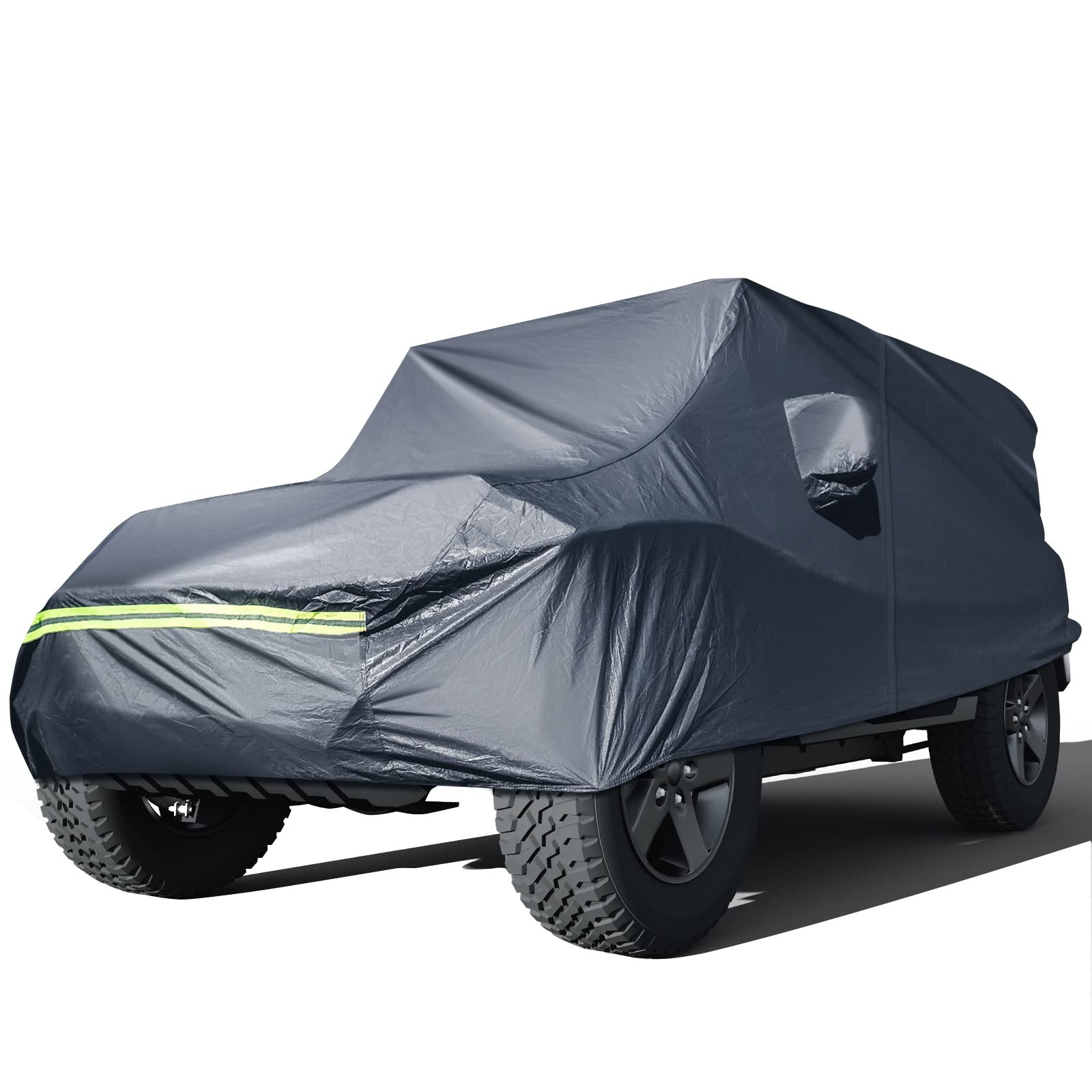 Kakit 6 Layers Covers Compatible For Jeep 2 Doors 1987-2020 Customer Fit Waterproof All Cotton Inside With Windproof Strap & Driver Door Zipper