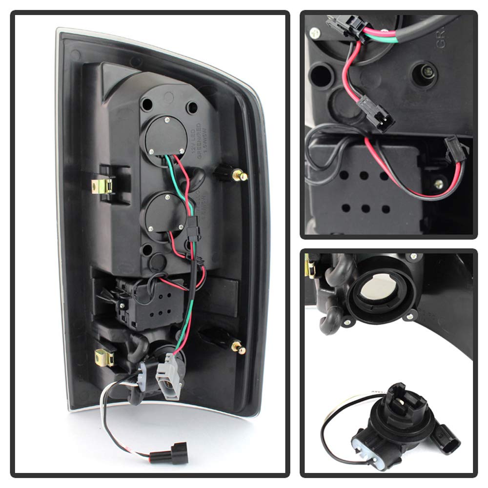 Acanii - For Black Smoked 2007-2008 Dodge Ram 1500/07-09 2500/3500 Led Tail Lights Left+Right