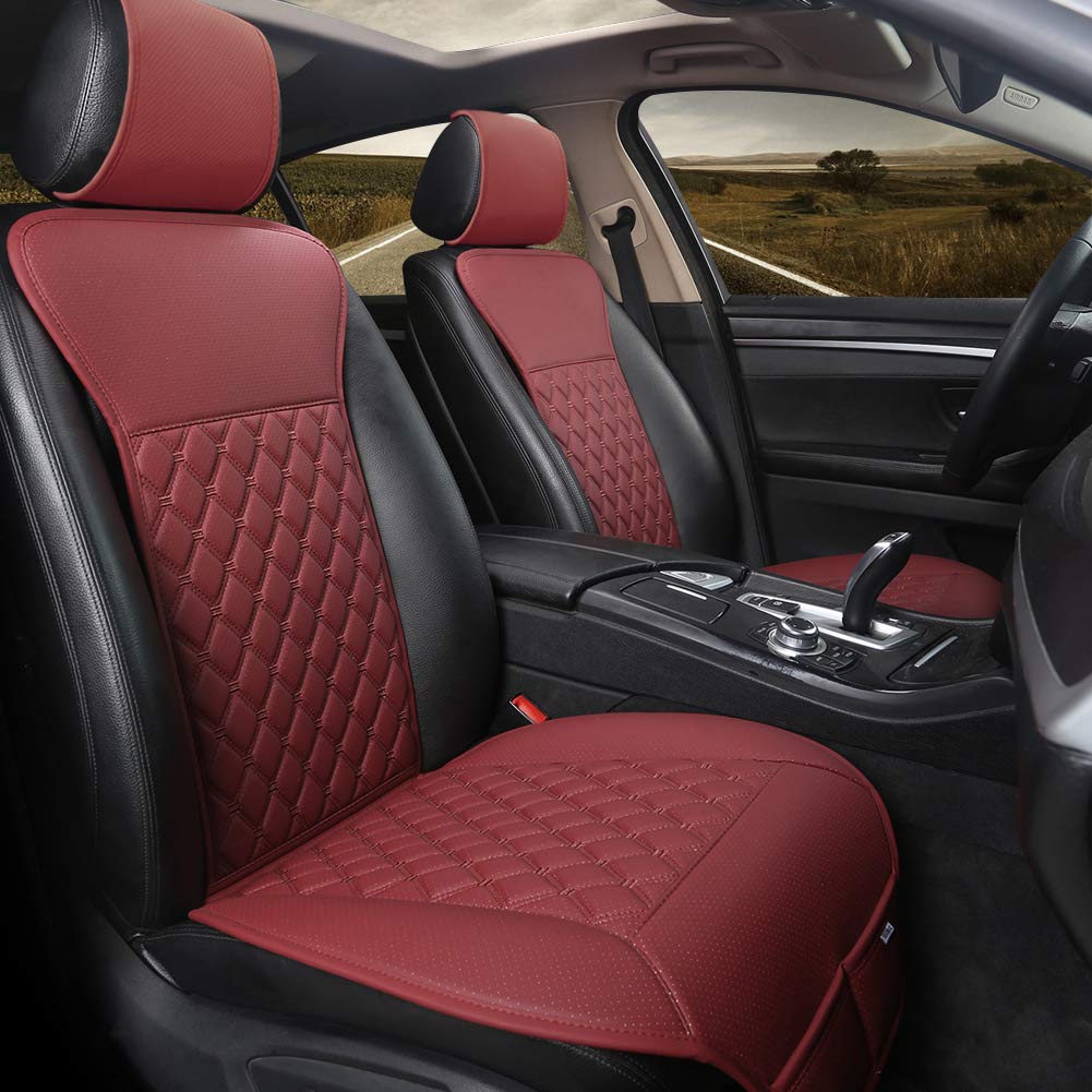 Black Panther 1 Pair Car Seat Covers, Luxury Car Protectors, Universal Anti-Slip Driver Seat Cover With Backrest, Diamond Patter