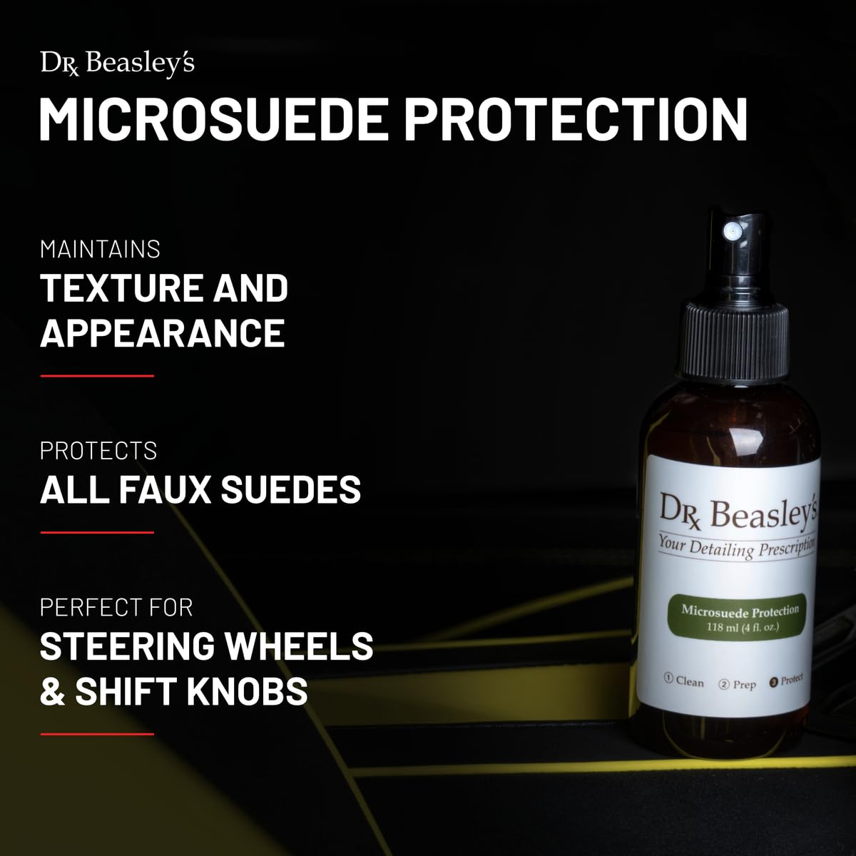 Dr. Beasley'S - I34D04 Microsuede Protection - 4 Oz, Preserves Look And Feel Of Fabric, Instant Bonding Coating, 2+ Years Of Pro