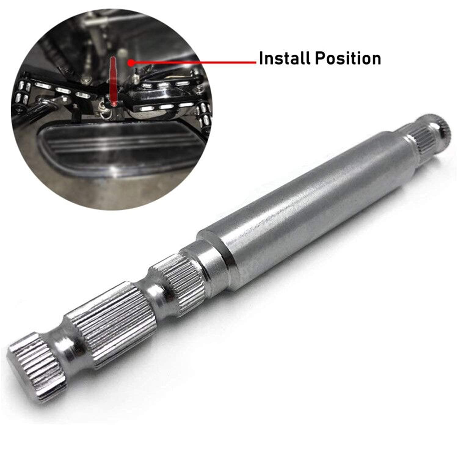 Httmt- Motorcycle Chrome Reliable Steel Inner Shifter Lever Shaft Compatible With Harley Touring Flt 1982 & Up V-Twin Models Replacement Part For 33709-82A [P/N: Mt447-006]