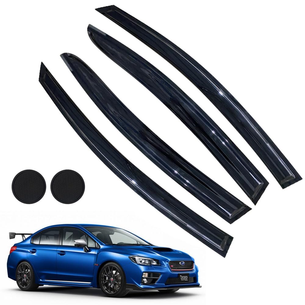 Rain Guards For Wrx & Wrx Sti 2015-2021 Models, Tape-On Side Window Deflectors For Wrx & Wrx Sti, Window Visors For Subaru Cars,