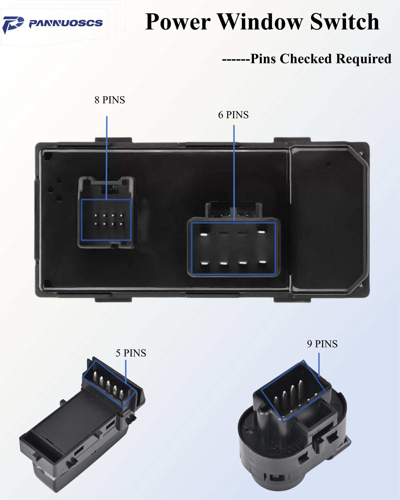 PANNUOSCS Window Switch Driver Side for 2007-2014 Chevy Silverado/GMC Sierra 1500 2500HD 3500HD, Plastic, Model 20945129, Color