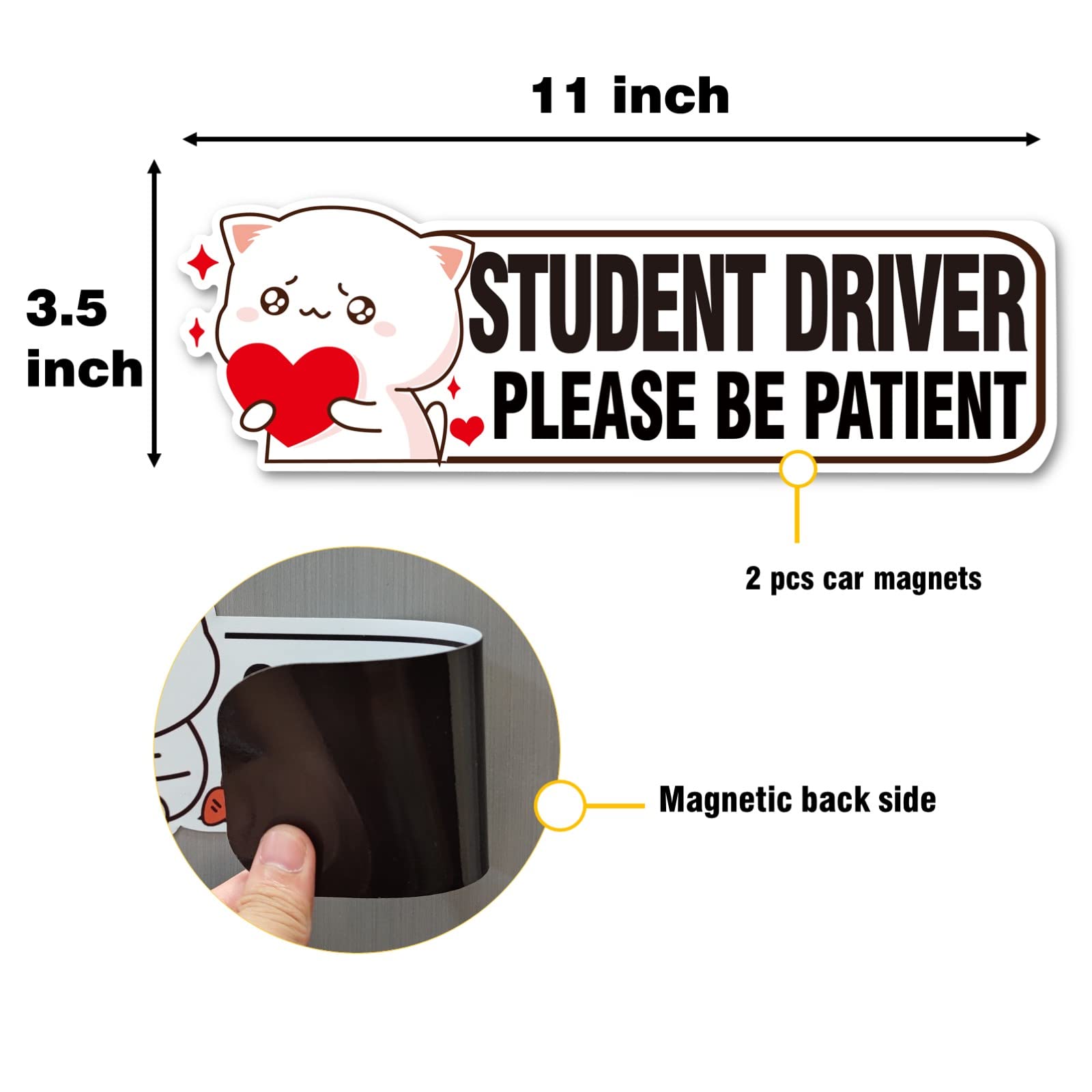 Patient Please Wait New Driver Decal Sign - Girl Safety Magnet For Car