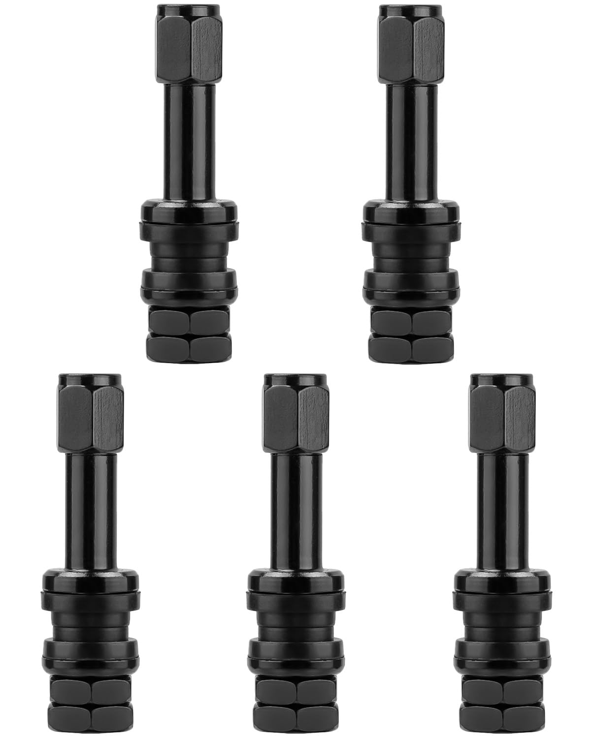 Riseuvo 5Pcs Vs43 Tire Valve Stem Metal Clamp-In Valves, Tubeless Valve Stems Suit For 0.453 Inch Rim Holes On Standard Vehicle