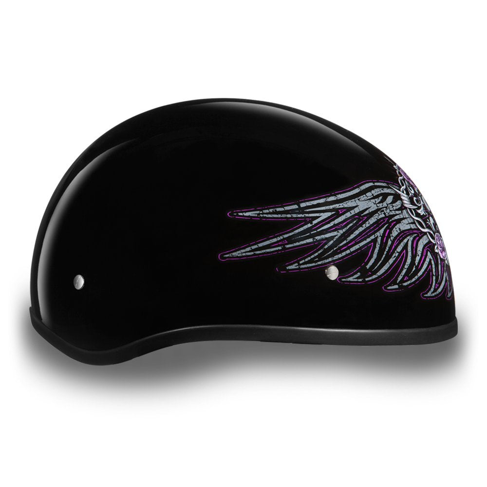 Daytona Helmets Motorcycle Half Helmet Skull Cap- Barbed Wire Heart 100% Dot Approved