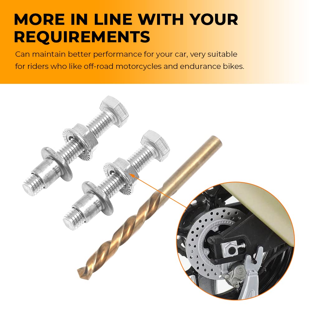 Alpha Rider Stainless Steel Chain Adjuster Bolt Replacement Swing Arm For Honda Cbr1000Rr Crf250R/X Crf450R/450X 2004-2017, For Kawasaki Kx250 1988-2013, Includes 2 Piece Bolt Repair Kit