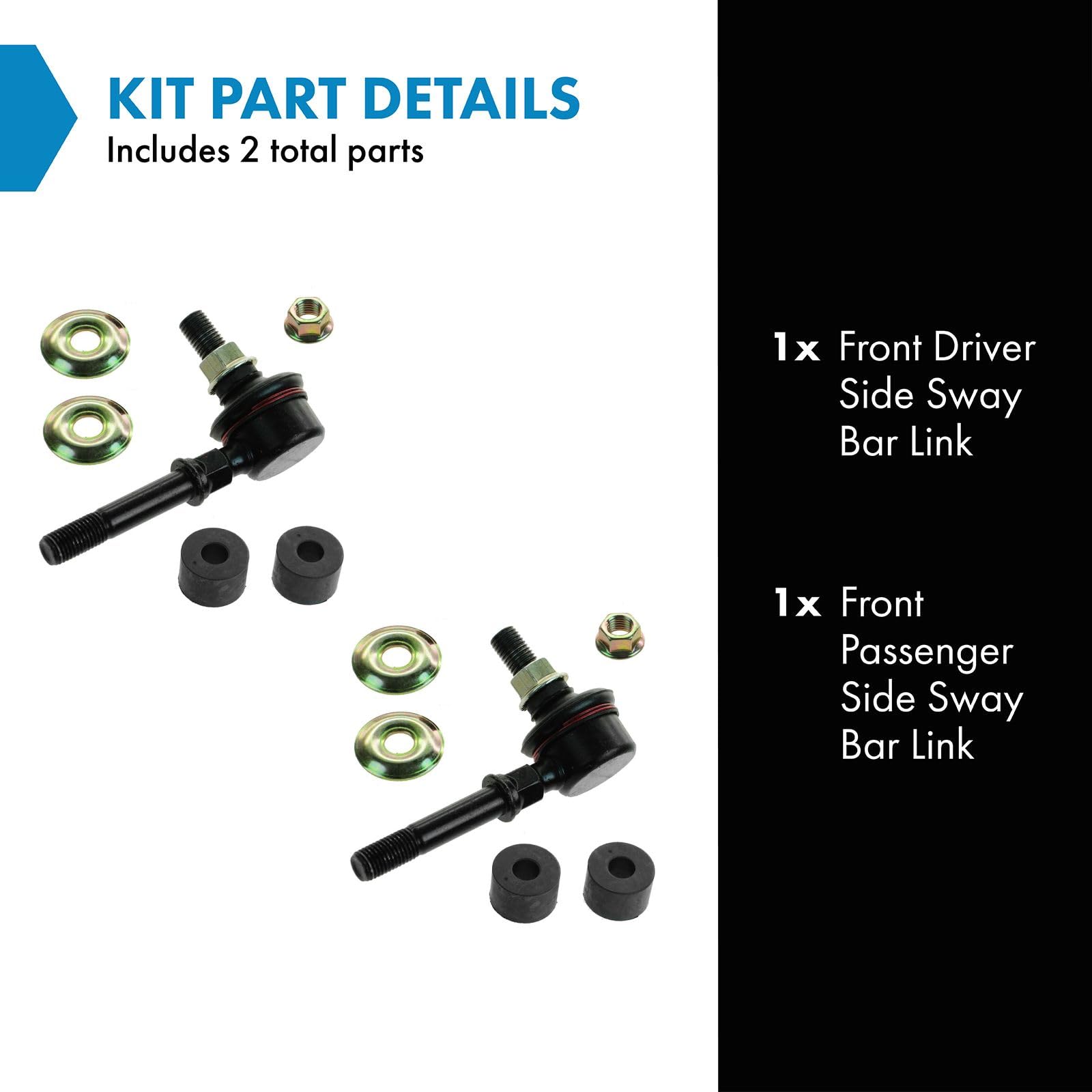 Trq Front Sway Bar Stabilizer Link Set Compatible With 1995-1998 Nissan 200Sx 1987-1988 300Zx 1990 Axxess 1985-1994 Maxima 1991-