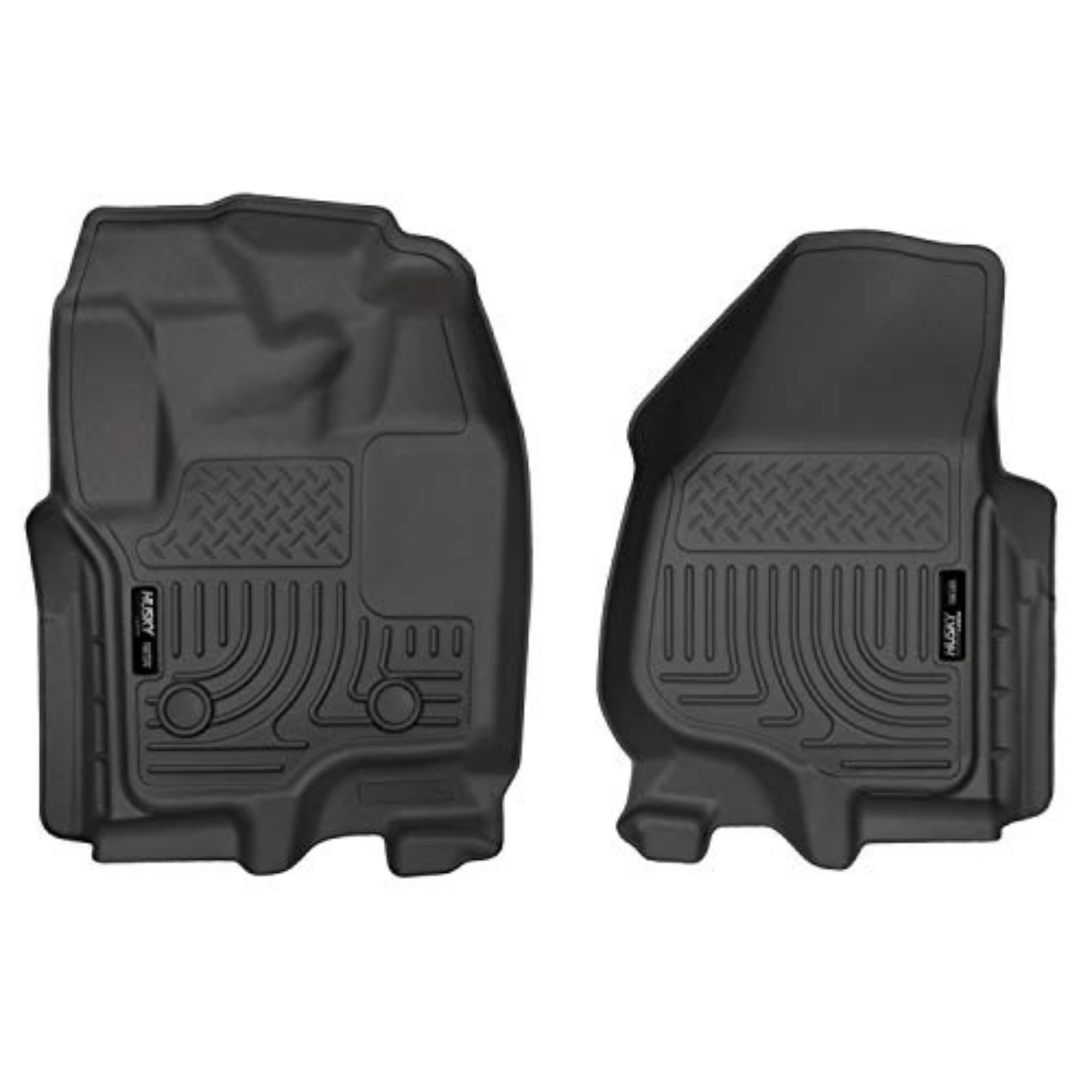 Husky Liners Weatherbeater Floor Mats | Fits 2012-2016 Ford F-250/F-350/F-450 Supercab & Crew Cab | Front Row, 2-Pc Black - 1870