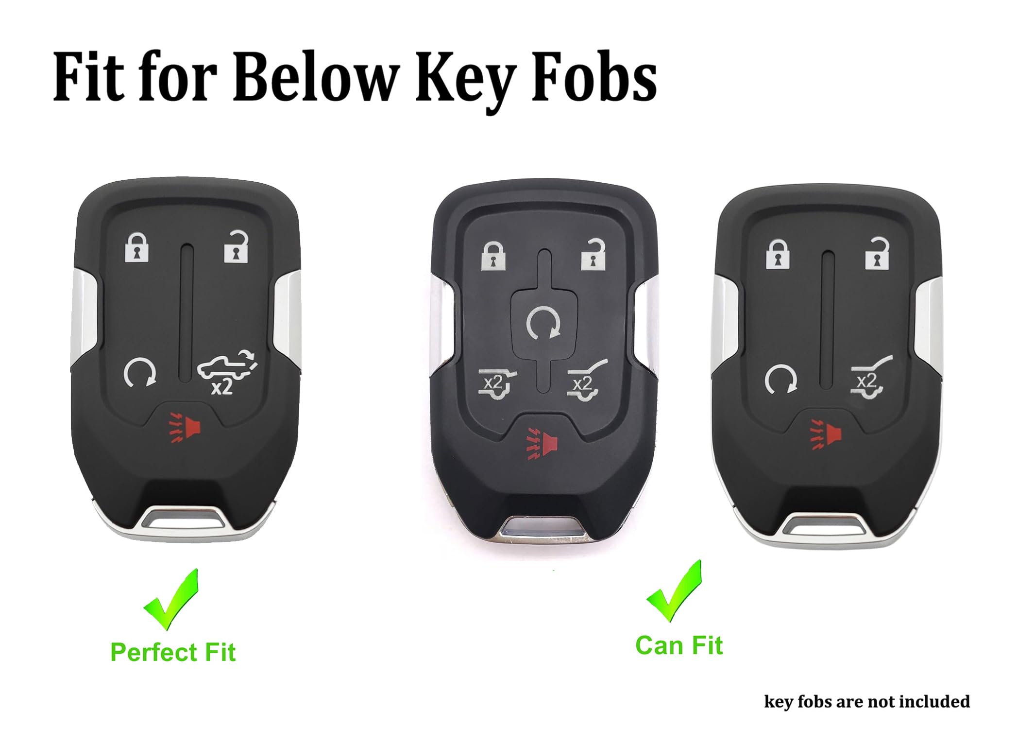 Arruweer Key Fob Cover For Chevy 2023-2019 Chevrolet Silverado Gmc Sierra 1500 2500Hd 3500Hd Key Fob Accessories With Keychain