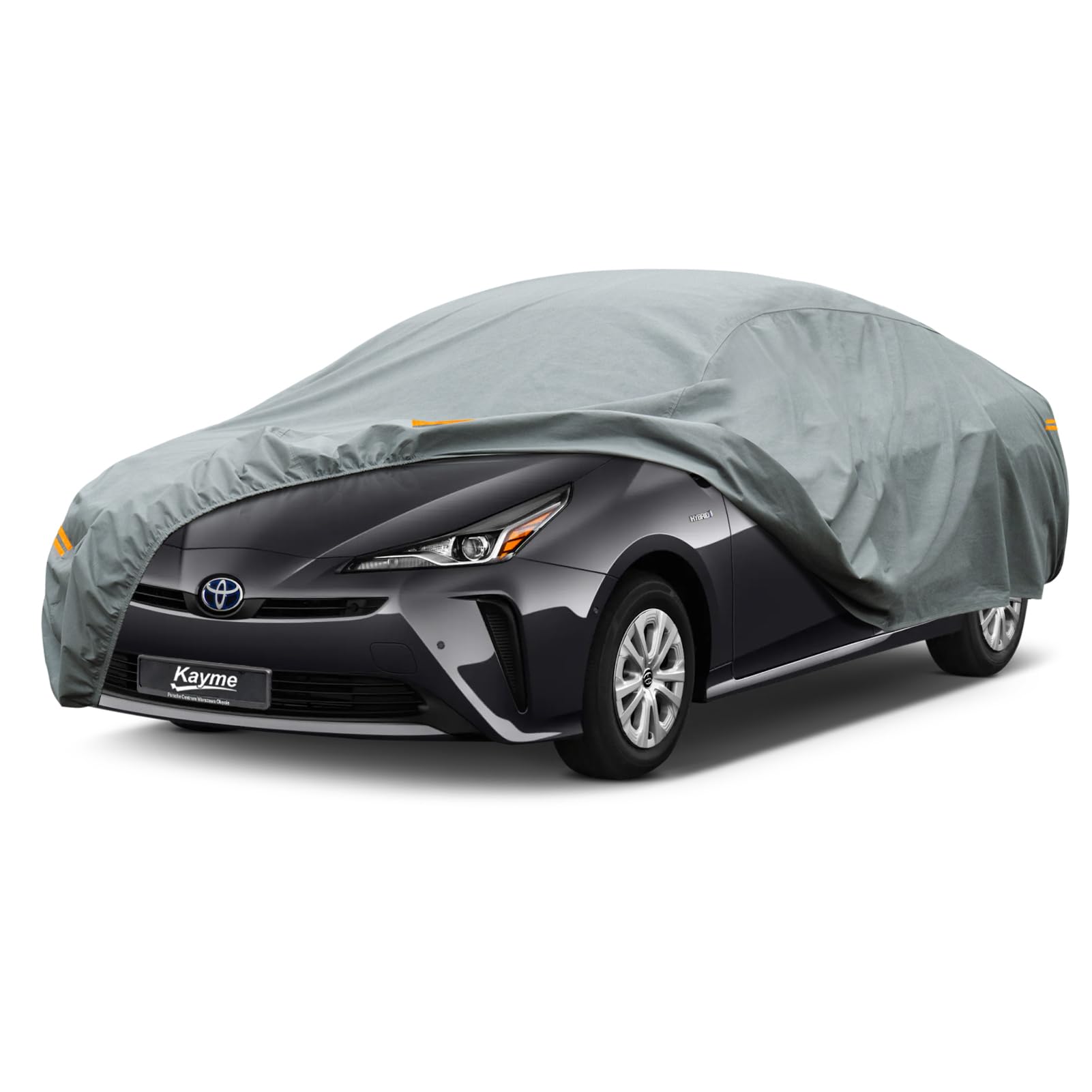 Kayme Heavy Duty Car Cover Custom Fit Toyota Prius Waterproof All Weather For Automobiles, Full Exterior Covers Sun Rain Uv Prot