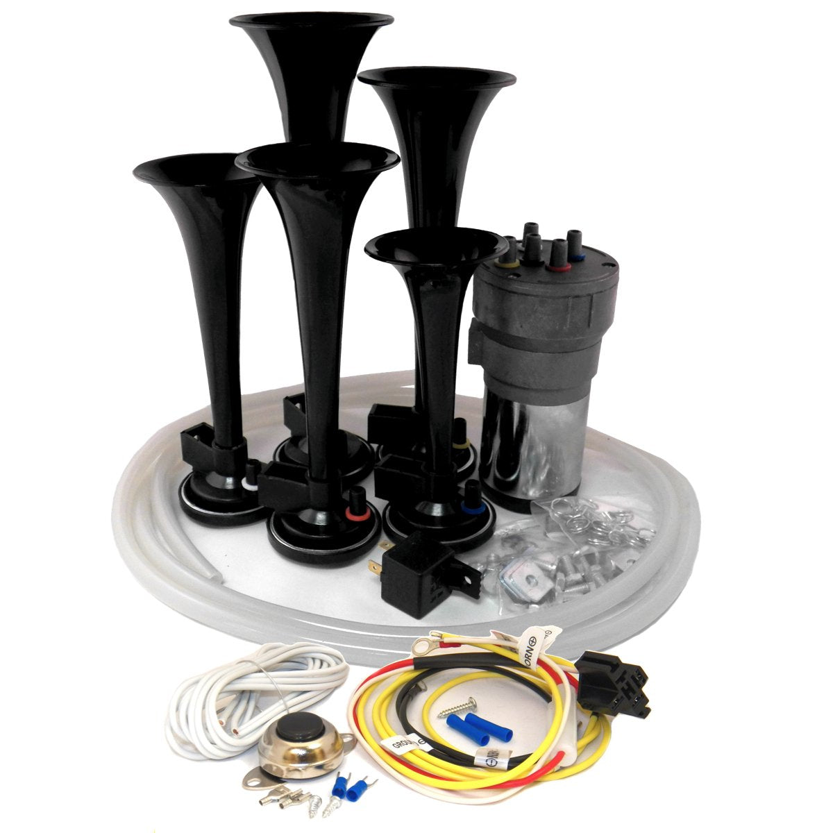 Oemlink International Ltd Dixie Air Horn Black - Dixieland Premium Full 12 Note Version With Installation Wire Kit And Button