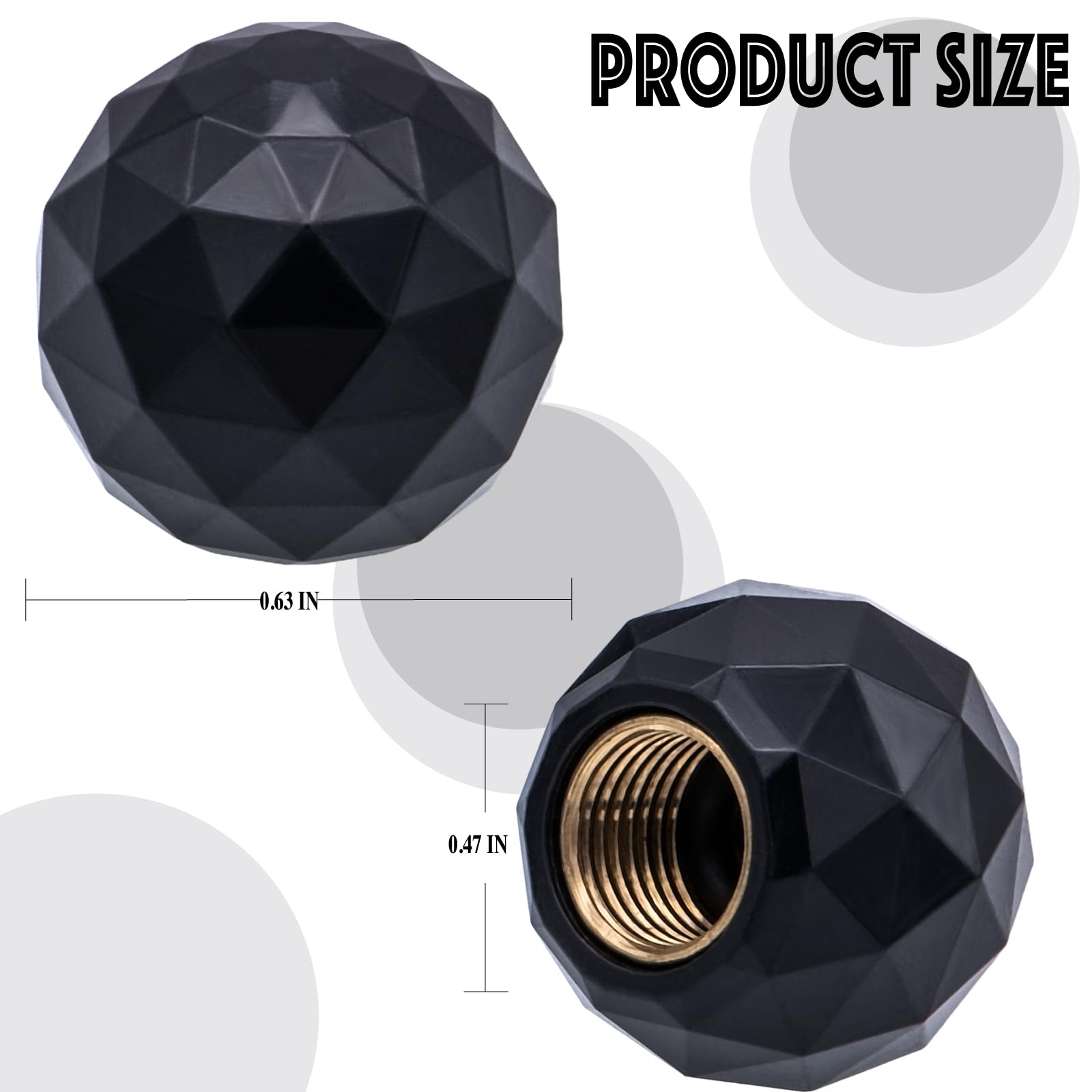 Meajoo 4Pcs Sparkle Ball Style Tire Valve Stem Caps, Air Caps Cover, With Rubber O-Ring, Palstic Air Leakproof Valve Caps Cover