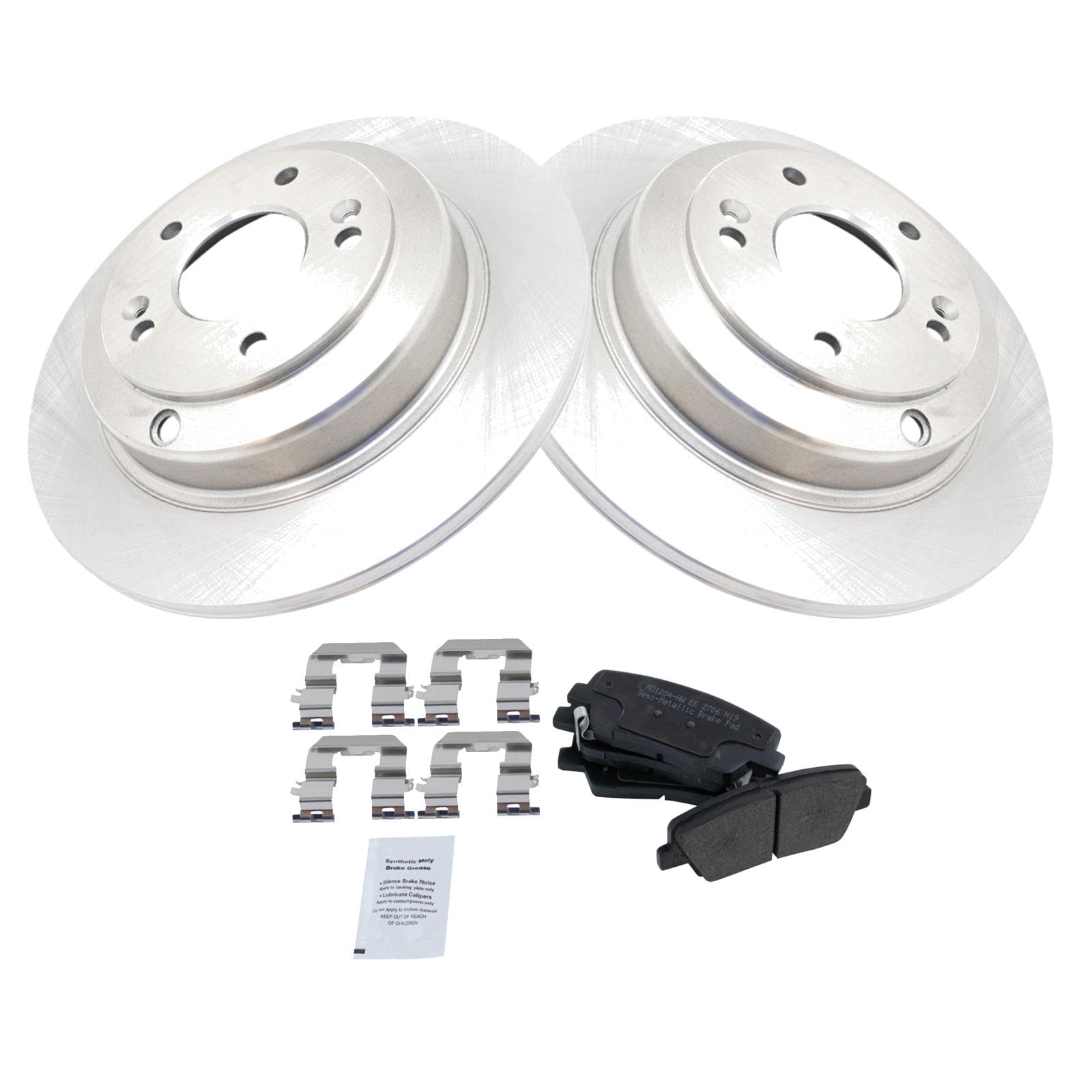 Trq Rear Brake Pad & Rotor Kit Brake Pads Brake Rotor Semi-Metallic Compatible With 2010-2014 Hyundai Genesis Coupe
