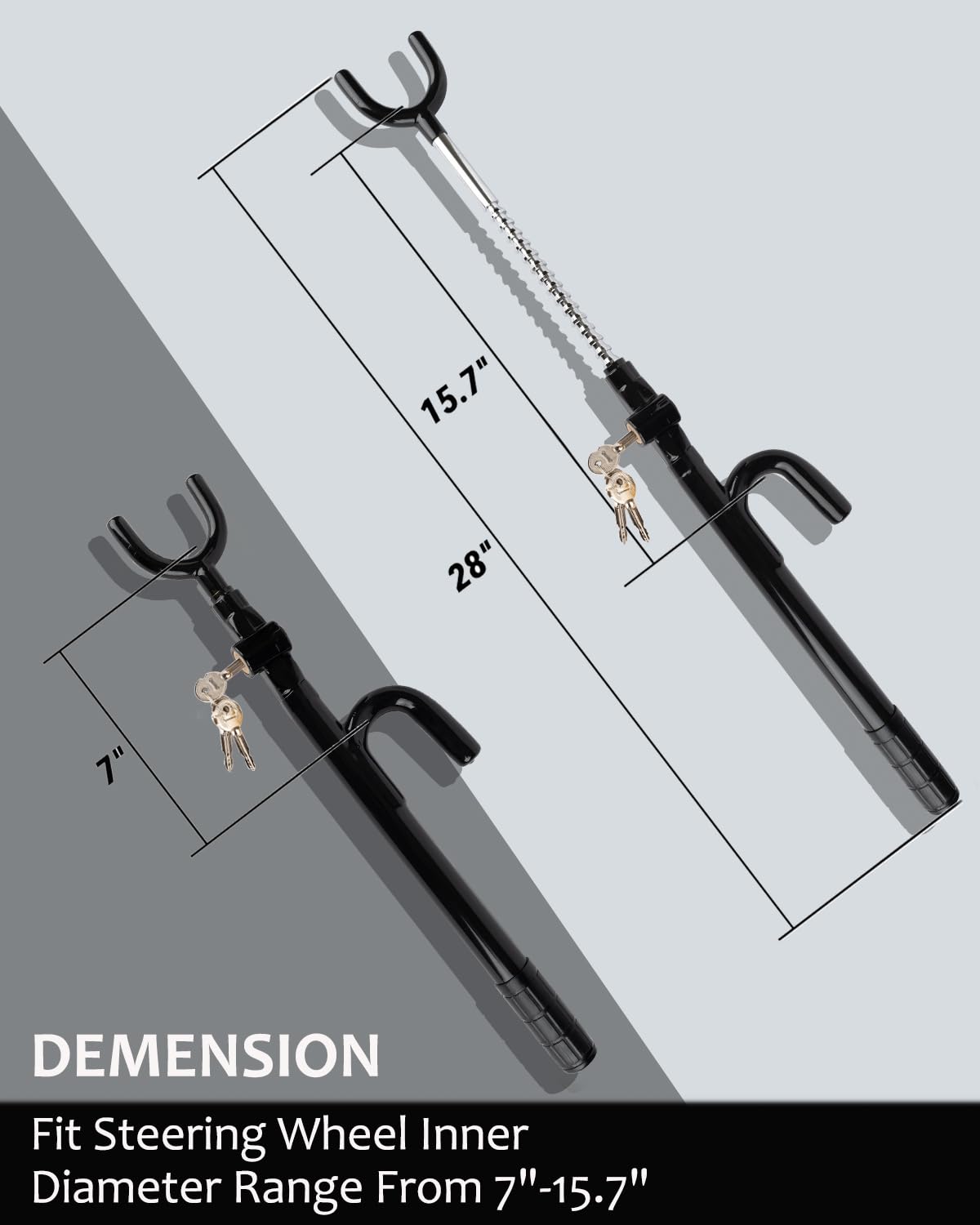 KNFRXO Steering Wheel Lock, Anti-Theft car Device, Car Wheel Lock of Heavy Duty, Vehicle Security Steering Wheel Lock with Adjus