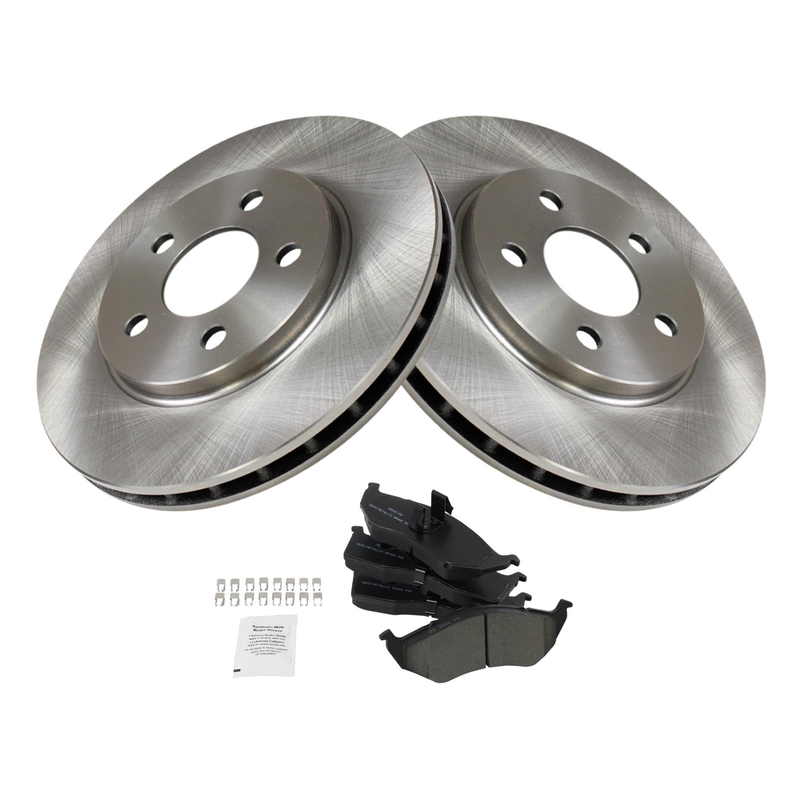 Trq Front Brake Pad & Rotor Kit Brake Pads Brake Rotor Semi-Metallic Compatible With 1996-2000 Dodge Caravan Plymouth Voyager