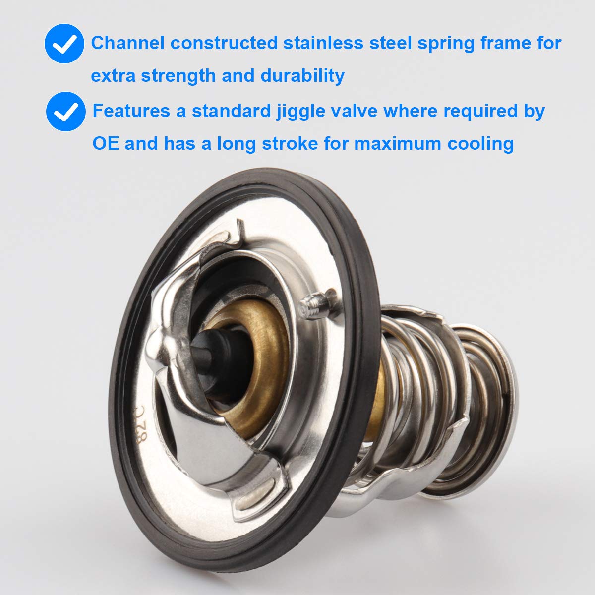 Engine Thermostat, Replace 90916-A3003, 90916A3003, 90916-03129 Compatible With Toyota Lexus - Avalon, Camry, Corolla, Highlander, Matrix, Rav4, Sienna, Solara, Tacoma, Ls400, Gs300, Yaris, More