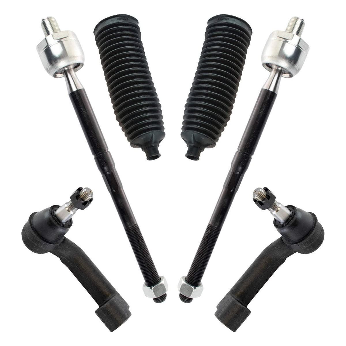 Trq Front Steering Kit Steering Rack & Pinion Bellow Tie Rod Compatible With 2015-2020 Ford Expedition F-150 Lincoln Navigator