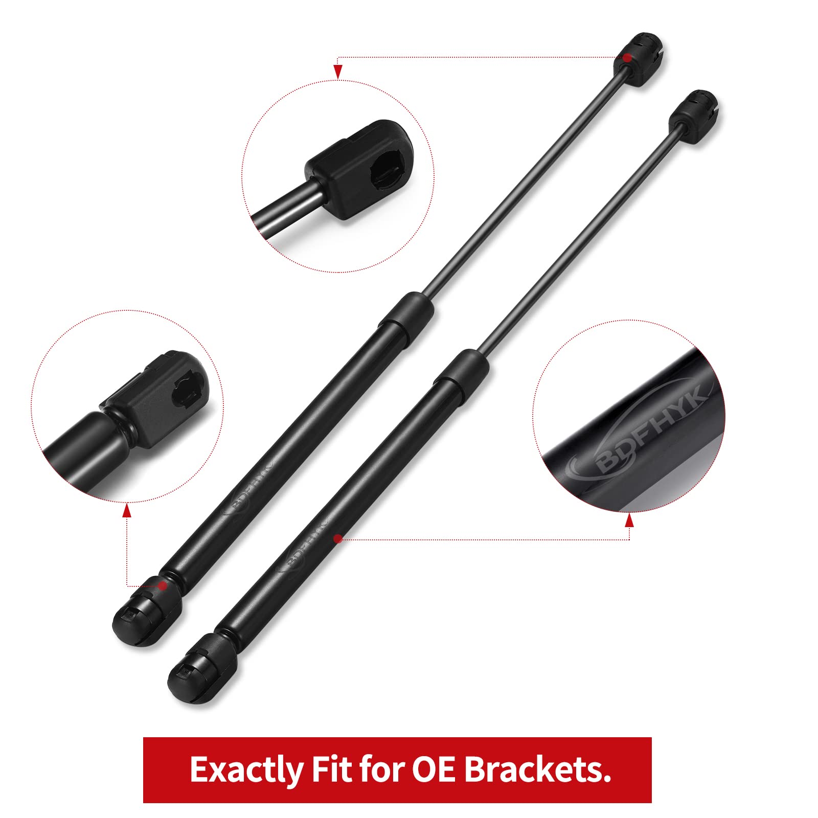 Bdfhyk C16-06874 17 Gas Shocks Struts 17 Inch 40Lbs Lift Supports Strut Shocks For Leer Are Camper Shell Truck Atc Topper Rear Window Pickup Cab Canopy Door Tool Box, Black C1606874
