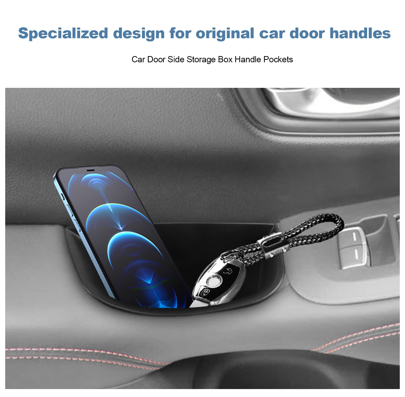 Cdefg 2Pcs For 2023-2025 Hr-V Door Side Storage Box Handle Pocket Trash Container 2023 2024 2025 Hr-V Console Driver Passenger D