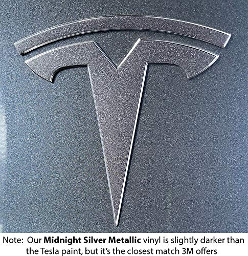 Custom Cut Graphics Logo Decal Wrap for Tesla Model Y, 4-pc Set (Midnight Silver Metallic)