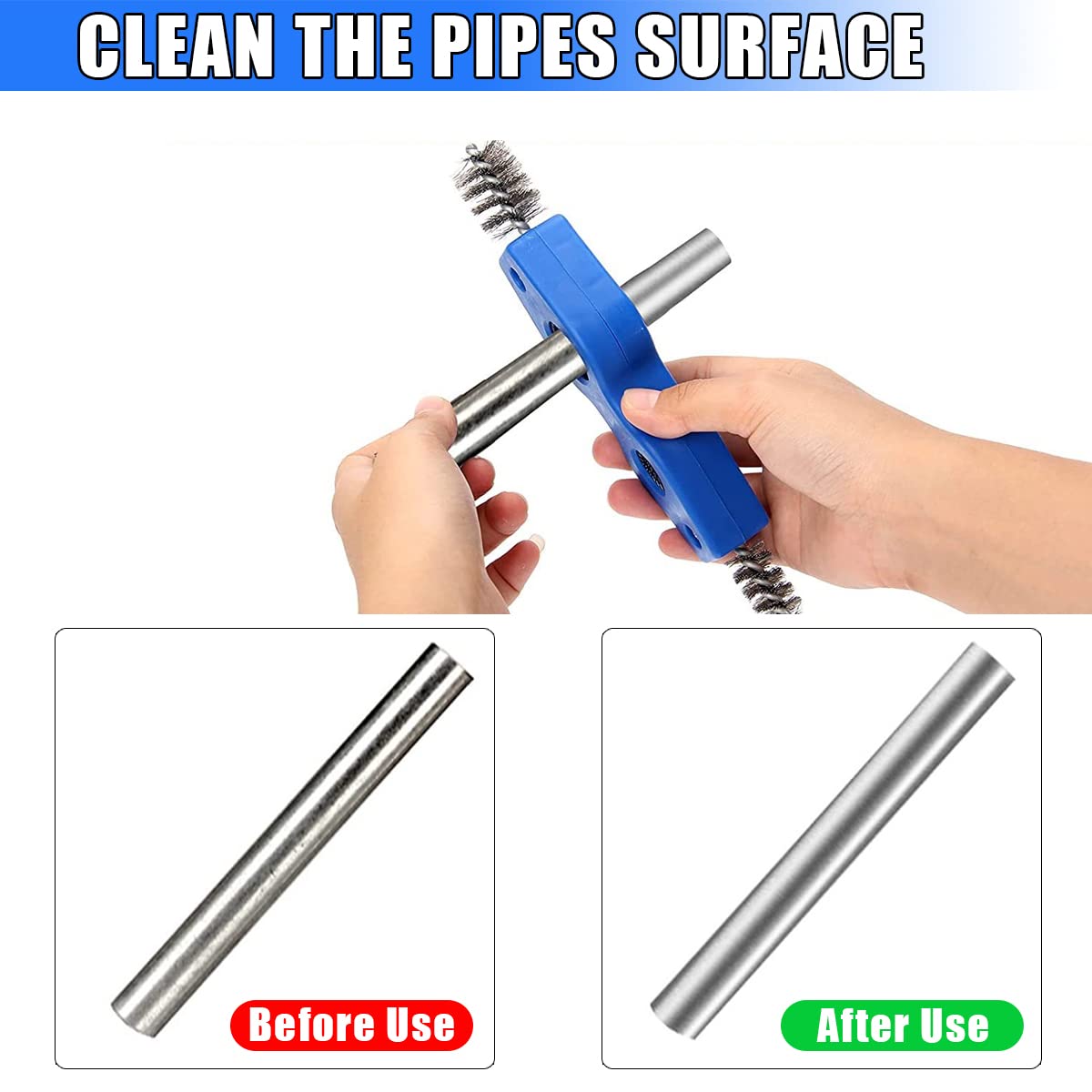 Aicel 2 Pieces Car Battery Terminal Cleaners, 4 In 1 Car Battery Cleaning Brush With Steel Wire, Anti-Corrosion Battery Terminals Machine Parts Cleaning Tools Universal For Automotive And Marine