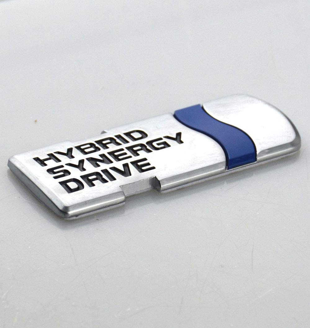 Embroom Hybrid Synergy Drive Emblem, 3D Metal Car Badge Sticker Decal Replacement For All 4 Wheel Drive Car Models (Chrome)