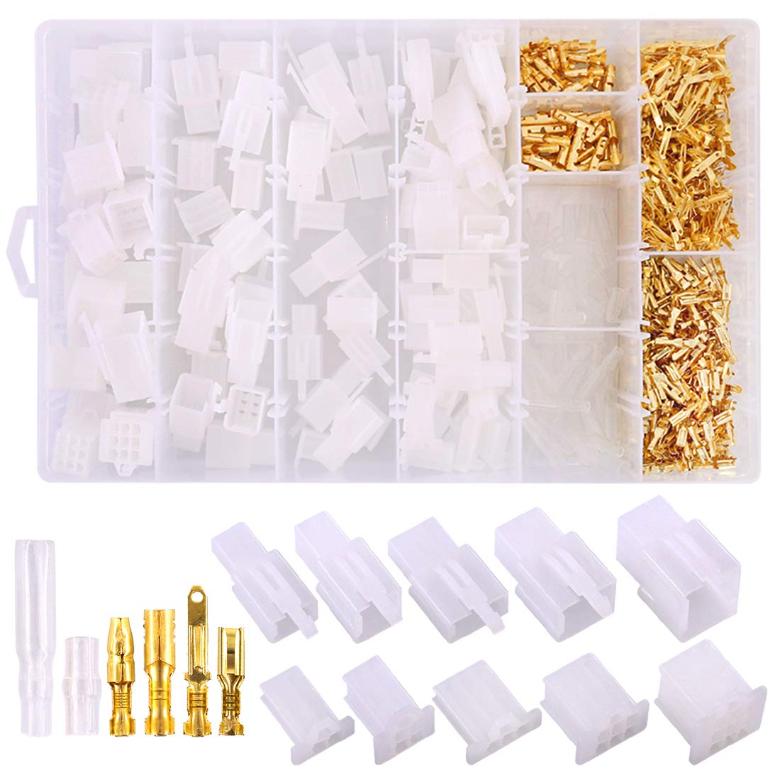 Swpeet 700Pcs Automotive Electrical Wire Connectors Kit, 2.8mm 2 3 4 6 9 Pin Automotive Electrical Wire Connectors Pin Header Cr