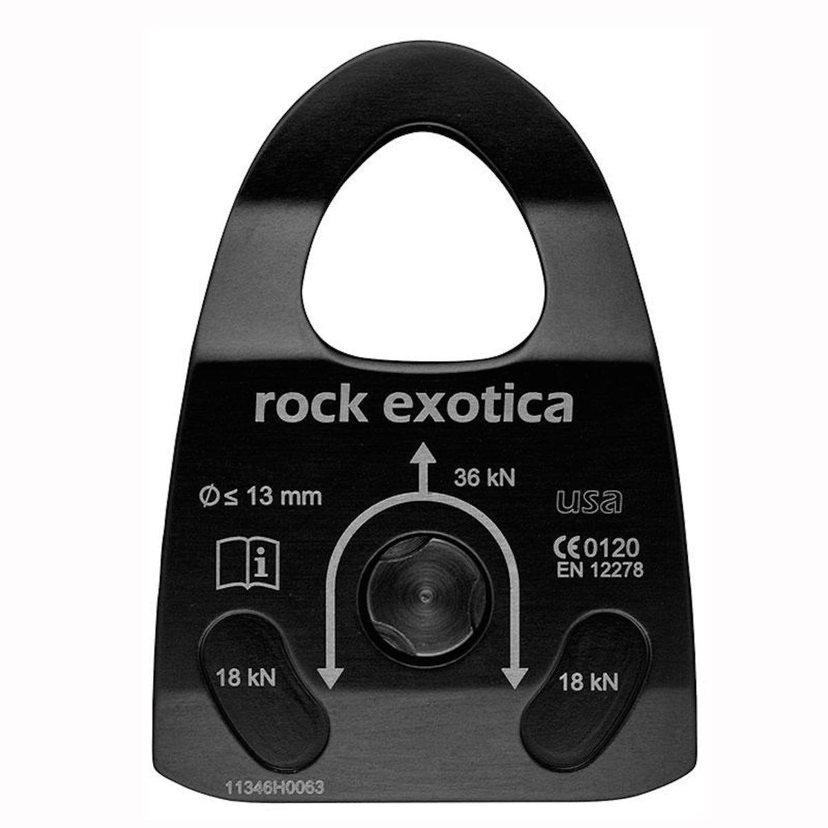 Rock Exotica Machined Rescue Pulley Black Single