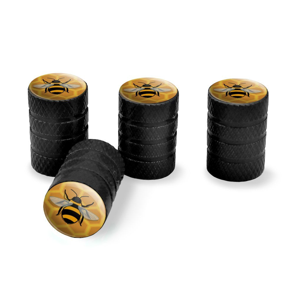Graphics & More Bee On Honeycomb Tire Rim Wheel Aluminum Valve Stem Caps