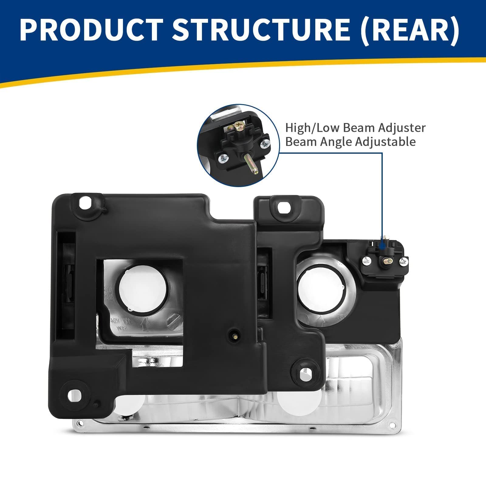 Autosaver88 Headlight Assembly Compatible With 1994-1999 Chevy C/K Series C1500 C2500 C3500 K1500 K2500 K3500 Tahoe Suburban Sil