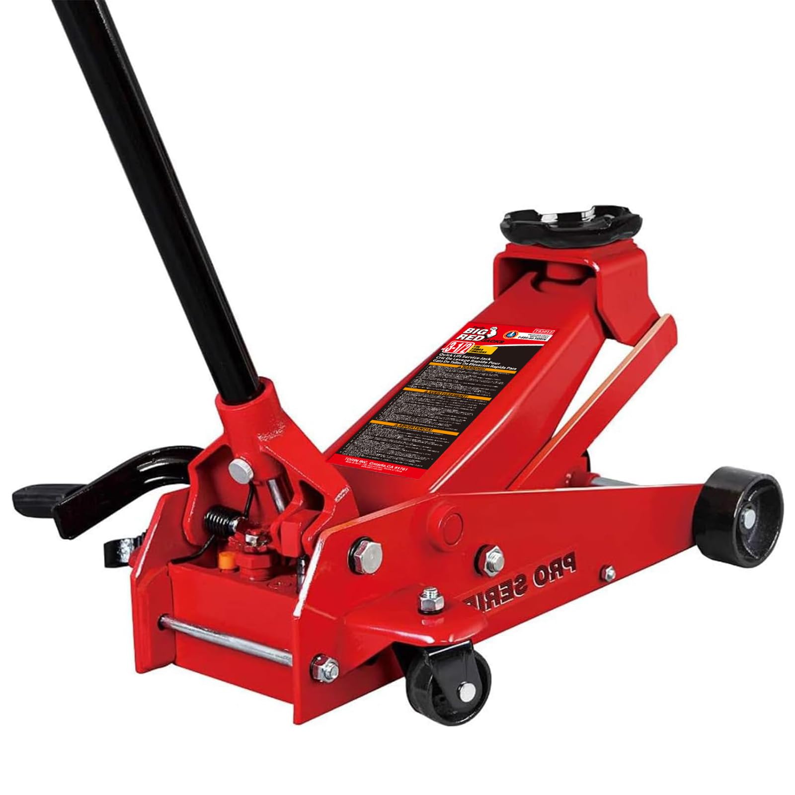 BIG RED T83012 Torin Pro Series Hydraulic Floor Jack with Single Quick Lift Piston Pump and Foot Pedal, 3.5 Ton (7,000 lb) Capac