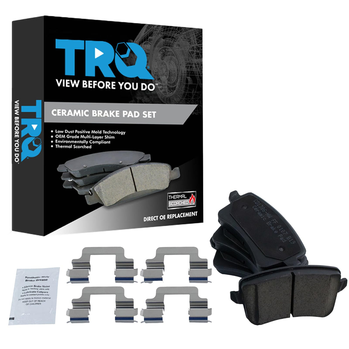 TRQ Rear Brake Pads Ceramic Compatible with 2009-2016 Audi A4 A4 Quattro 2010-2014 A5 2008-2017 A5 Quattro 2013-2016 allroad 200
