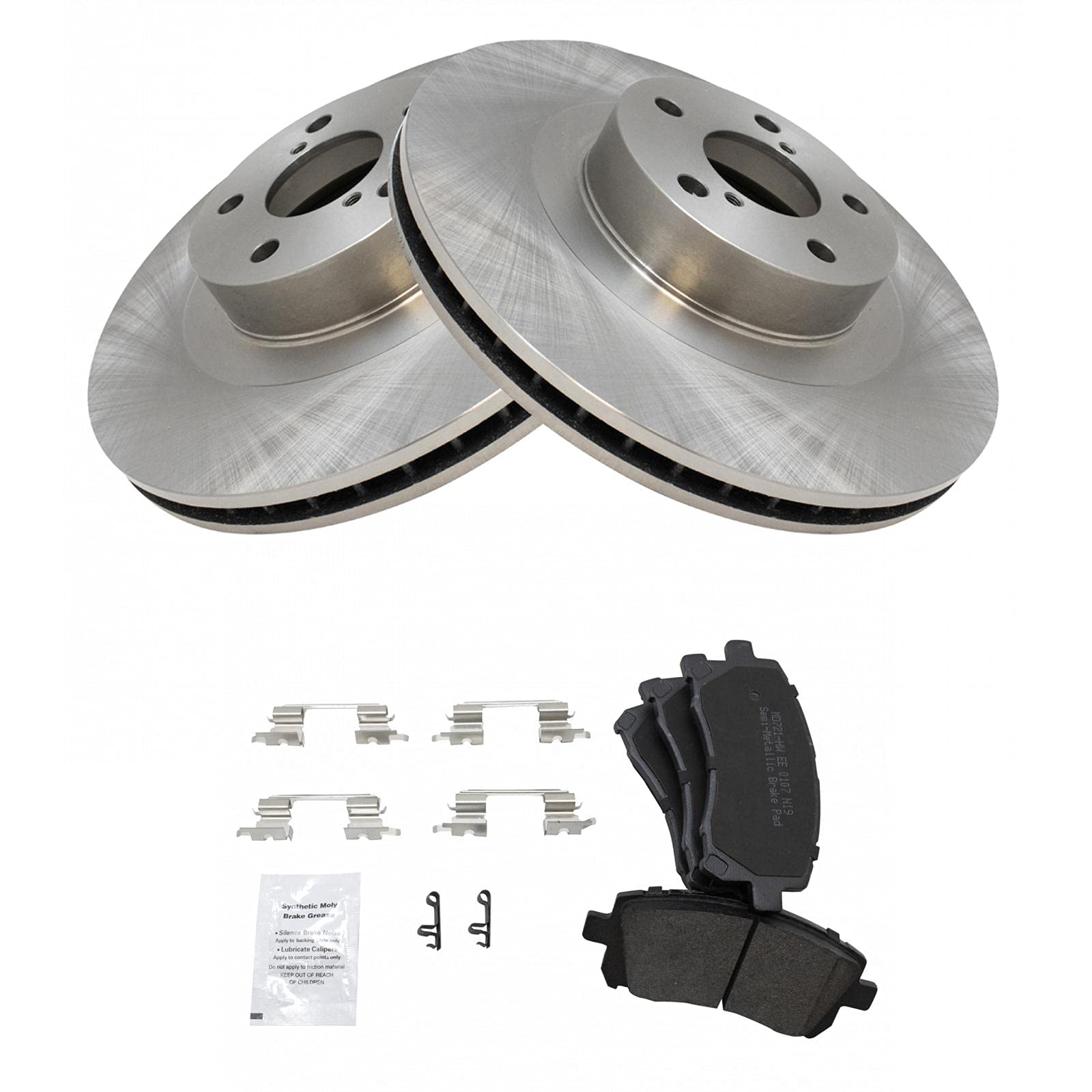 Trq Front Brake Pad & Rotor Kit Brake Pads Brake Rotor Semi-Metallic Compatible With 2002-2003 Subaru Impreza 2001-2002 Legacy 2