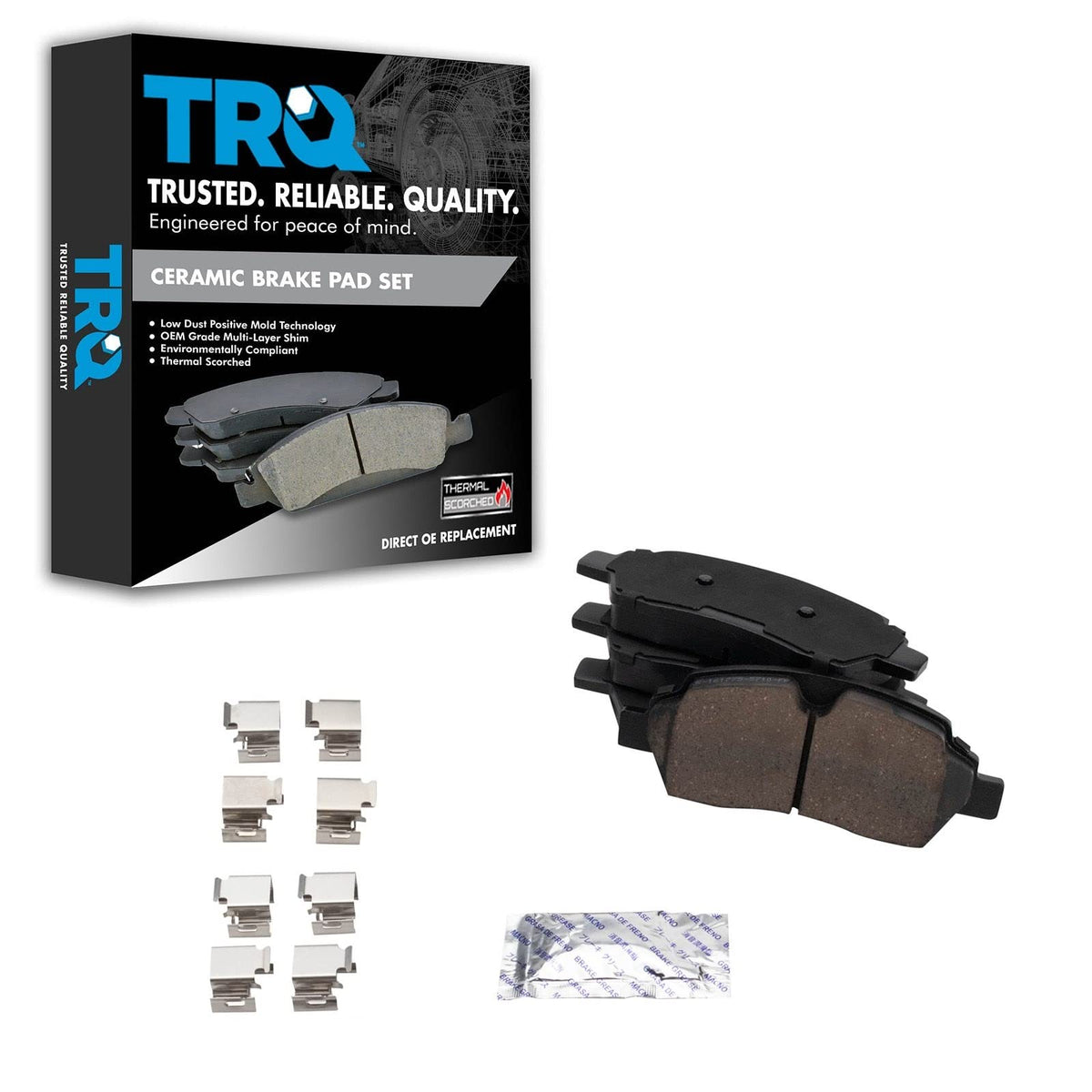 TRQ Rear Brake Pads Ceramic Compatible with 2015-2021 Ford Transit-150 Transit-250 Transit-350 2015-2019 Transit-350 HD