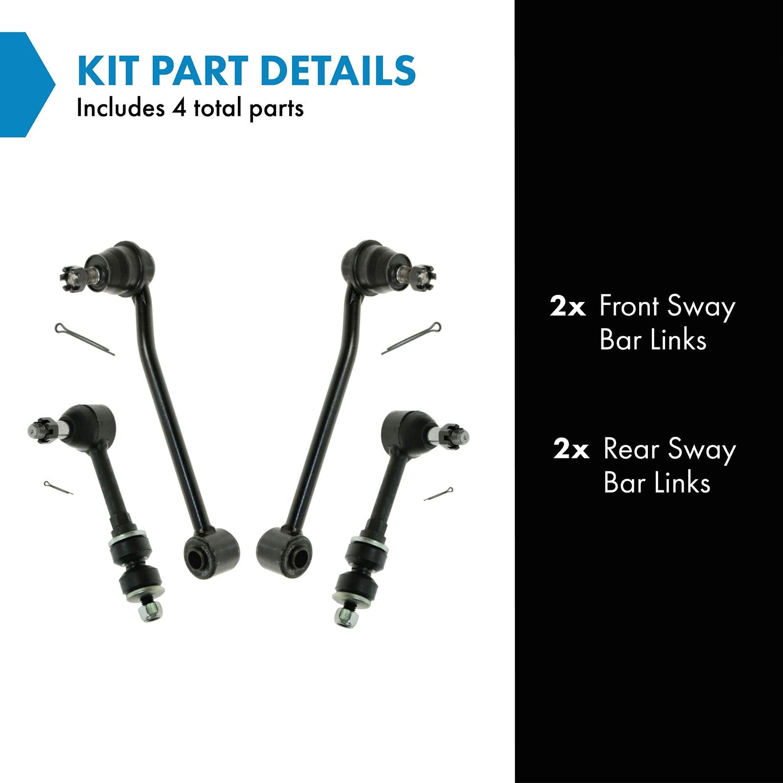 Trq Sway Bar Stabilizer Link Set Front & Rear Compatible With 00-02 Ram 2500 Ram 3500