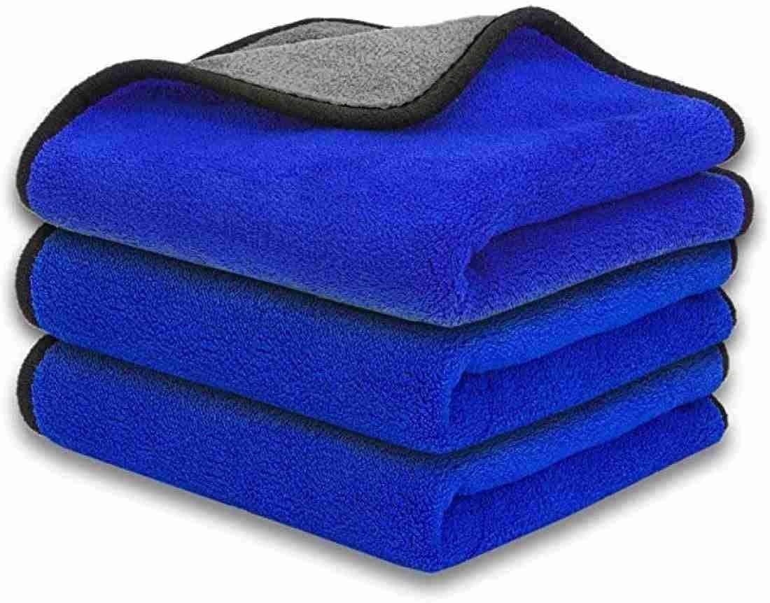 HOMSTRUX Microfiber Cloth for Car Cleaning | Double Sided Dual Wiping Towel | Lint Free Bike Polishing Detailing Cloth (Pack of 
