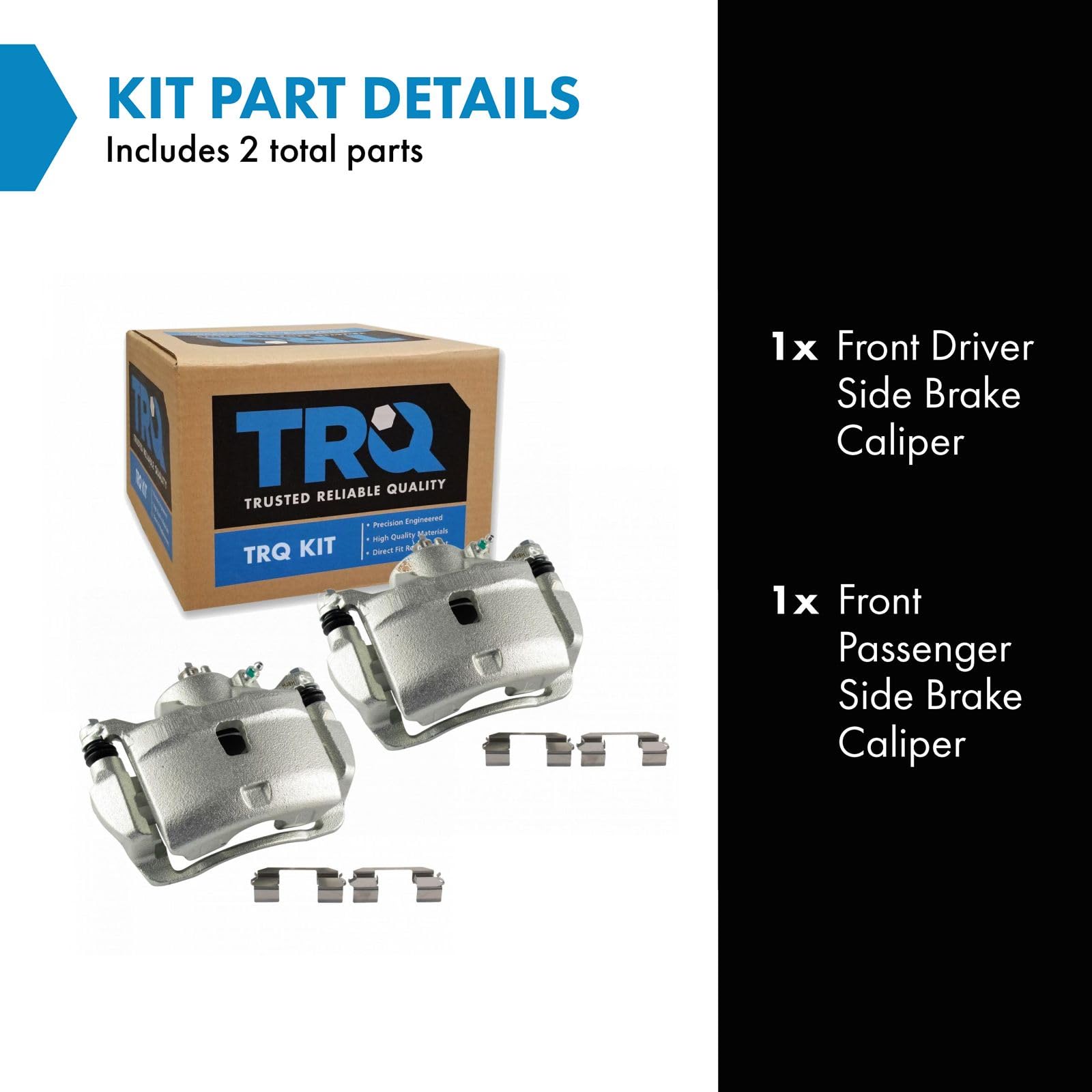 Trq Front Brake Caliper Set Compatible With 2014-2015 Acura Ilx 2003-2017 Honda Accord 2013-2021 Civic
