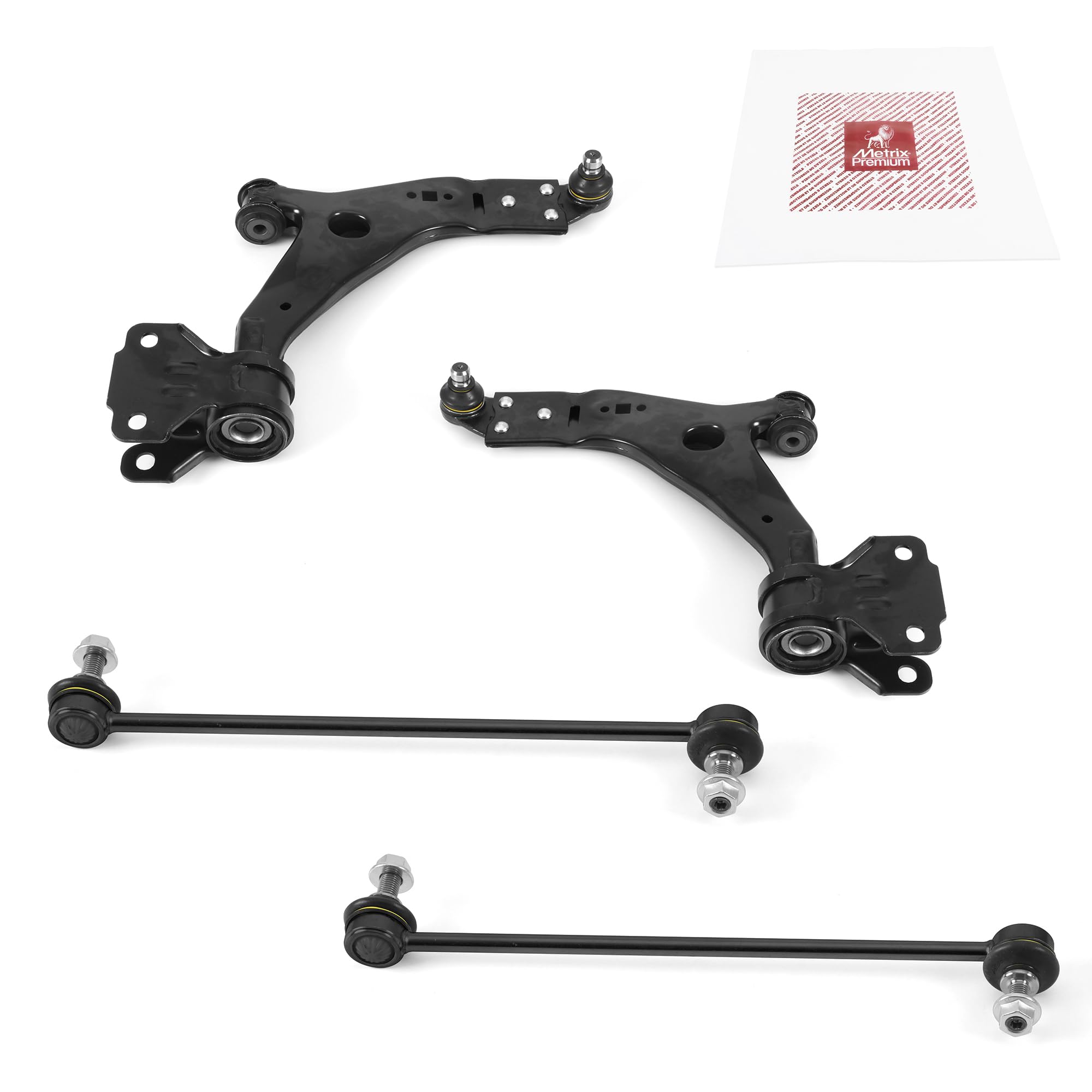 Metrix Premium Chassis Parts - 4 Pc Front Lower Control Arm & Front Sway Bar Stabilizer End Link Kit Fits 13-19 Ford Escape, 16-
