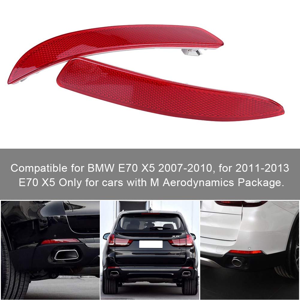 Bumper Reflector, Left & Right Rear Bumper Trim Reflector Marker Lens For E70 X5 2007-2013 63217158949 63217158950