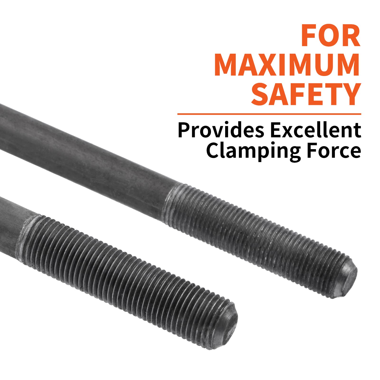 Sparkwhiz Trailer U Bolt Kit 7 Inch For 5,200-7,000 Lb Trailer Axle, 3' Round Axle, 1/2” Diameter, 2' Thread Pitch, 2 Pack