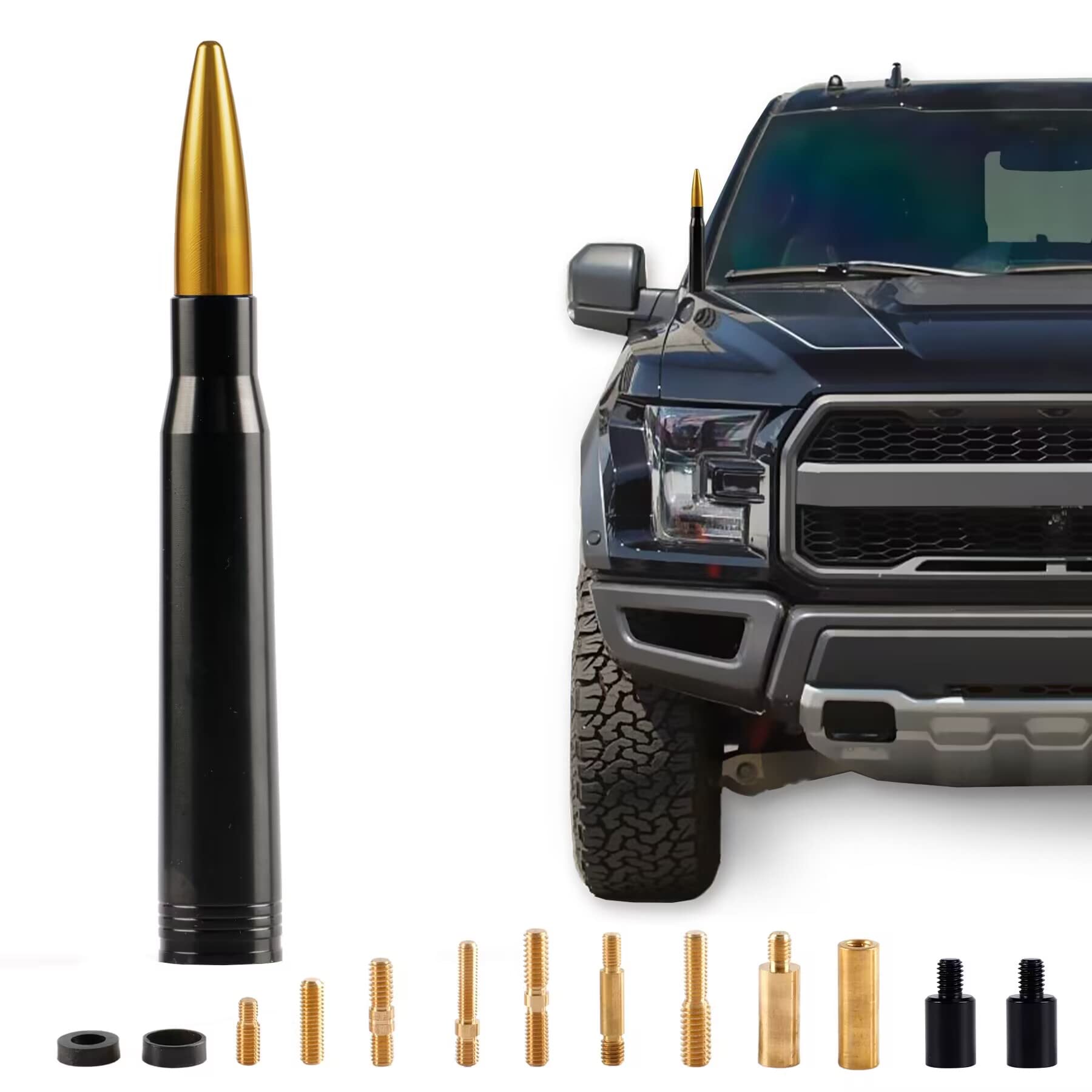 Bjsia Upgrade Universal Car Antenna Compatible With Ford, Dodge, Chevrolet, Gmc, Jeep, Toyota Truck Antenna - Made Of Rugged Bil