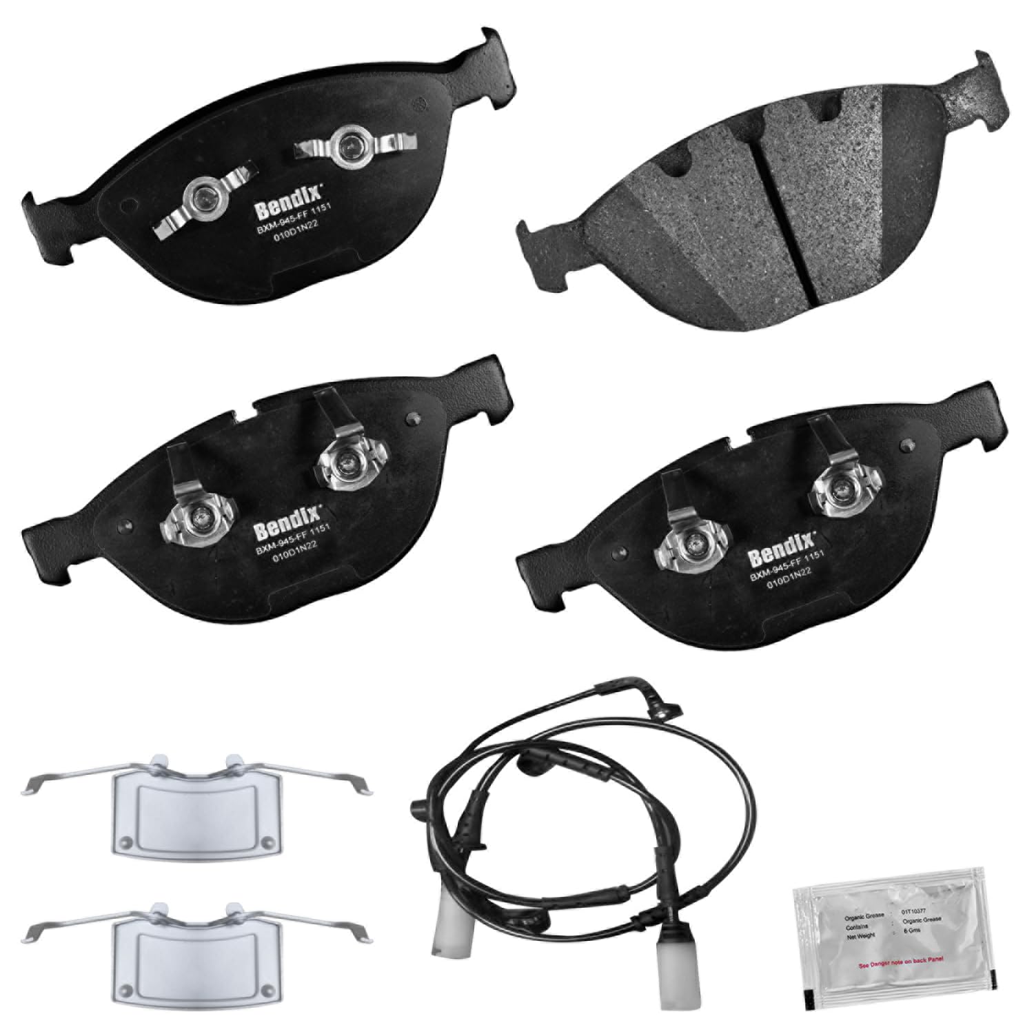 Bendix Priority1 Cfm1151 Semi-Metallic Front Brake Pads For Bmw Alpina B7 2008-2007, M5 2009-2006, M6 2009-2006, Rolls-Royce Pha