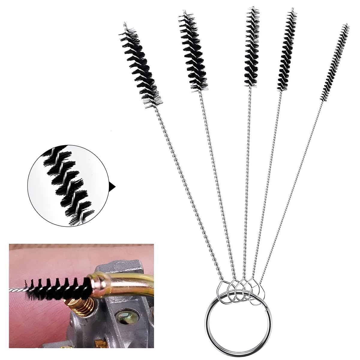 Belomi Carburetor Cleaning Tool Kit, Carburetor Carbon Dirt Jet Remove Cleaner, Torch Tip Cleaner Repair Tools Set, 12 Cleaning Wires Set+10 Cleaning Needles+5 Nylon Brushes+1 Sharp Pick Tool Kit