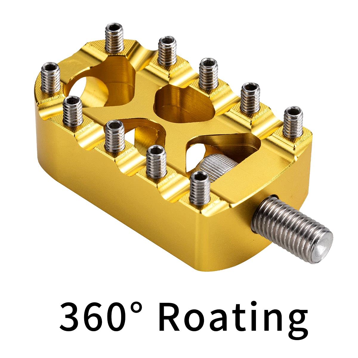 Hopider Motorcycle Gear Shifter Peg, Anti-Skid Shift Lever Foot Peg 360° Roating Mx Style For Harley Dyna Sportster Touring Softail Street Chopper Bobber,Gold