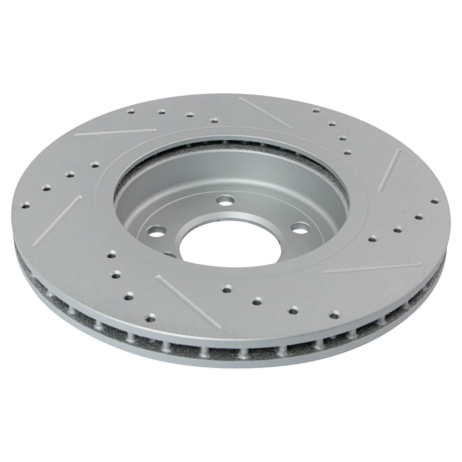 Trq Front Performance Brake Rotors Set Premium G-Coated Cross Drilled & Slotted Compatible With 2001-2006 Bmw 330Ci 2001-2005 33