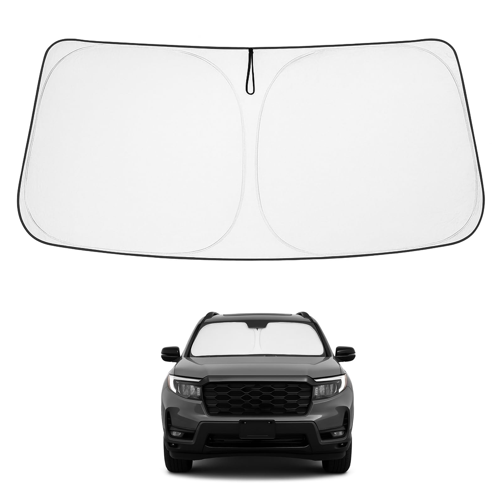 Proadsy 2025 Upgrade Windshield Sun Shade Custom Fit Honda Passport 2019-2024 2025 4-Layer Foldable Front Sunshade Protector Sun
