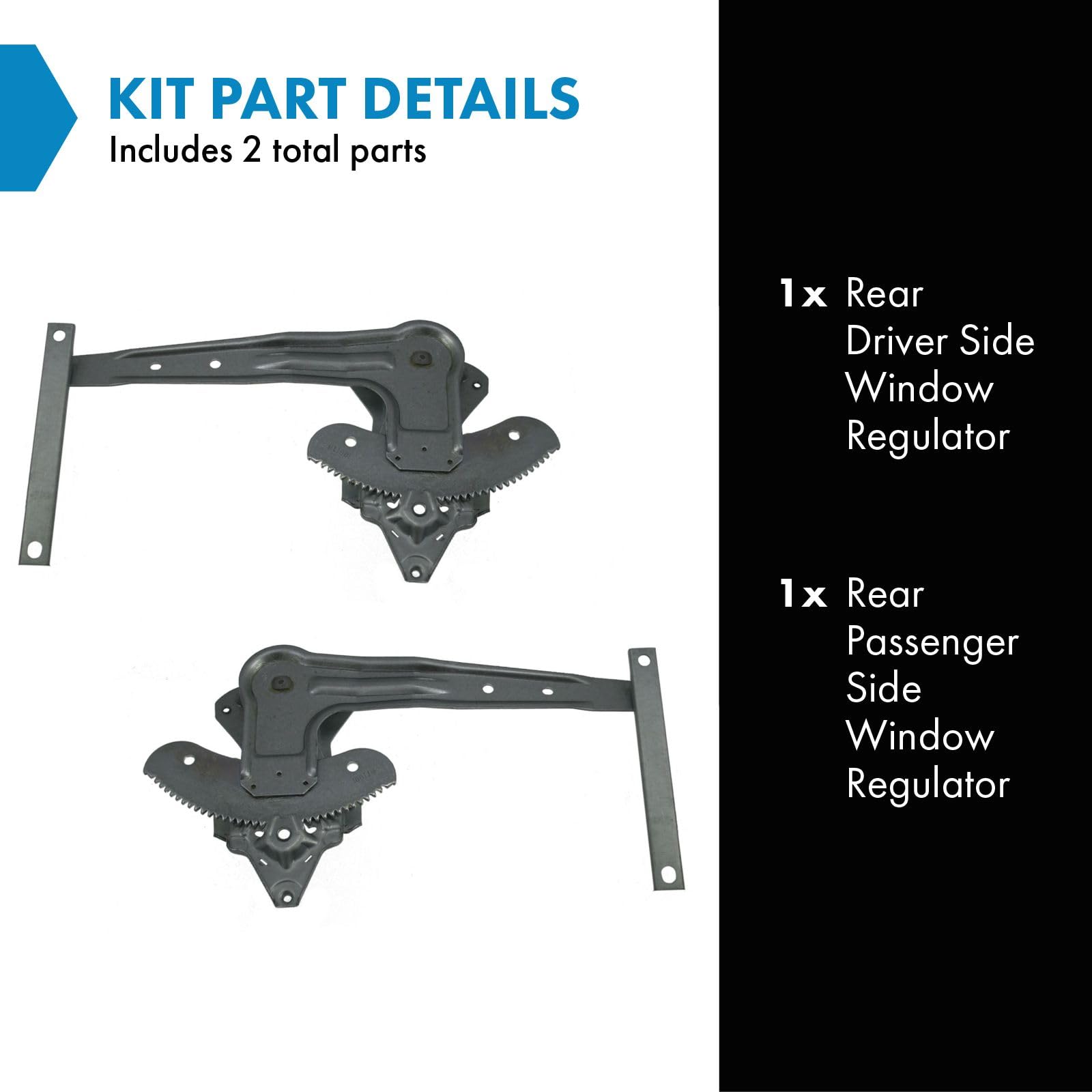 Trq Rear Power Window Regulator Set Compatible With 2000-2006 Nissan Sentra