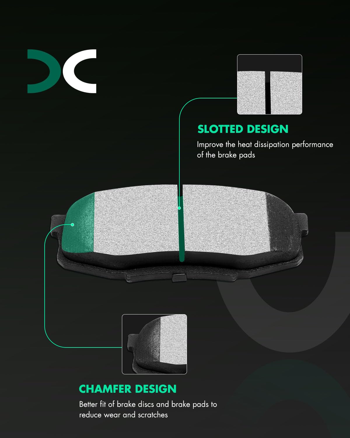 Scitoo D1304 Rear Semi-Metallic Brake Pads Sets Fit For Lexus Lx570 08-11 13-18,For Toyota For Land Cruiser 2008-2011 2013-2018,
