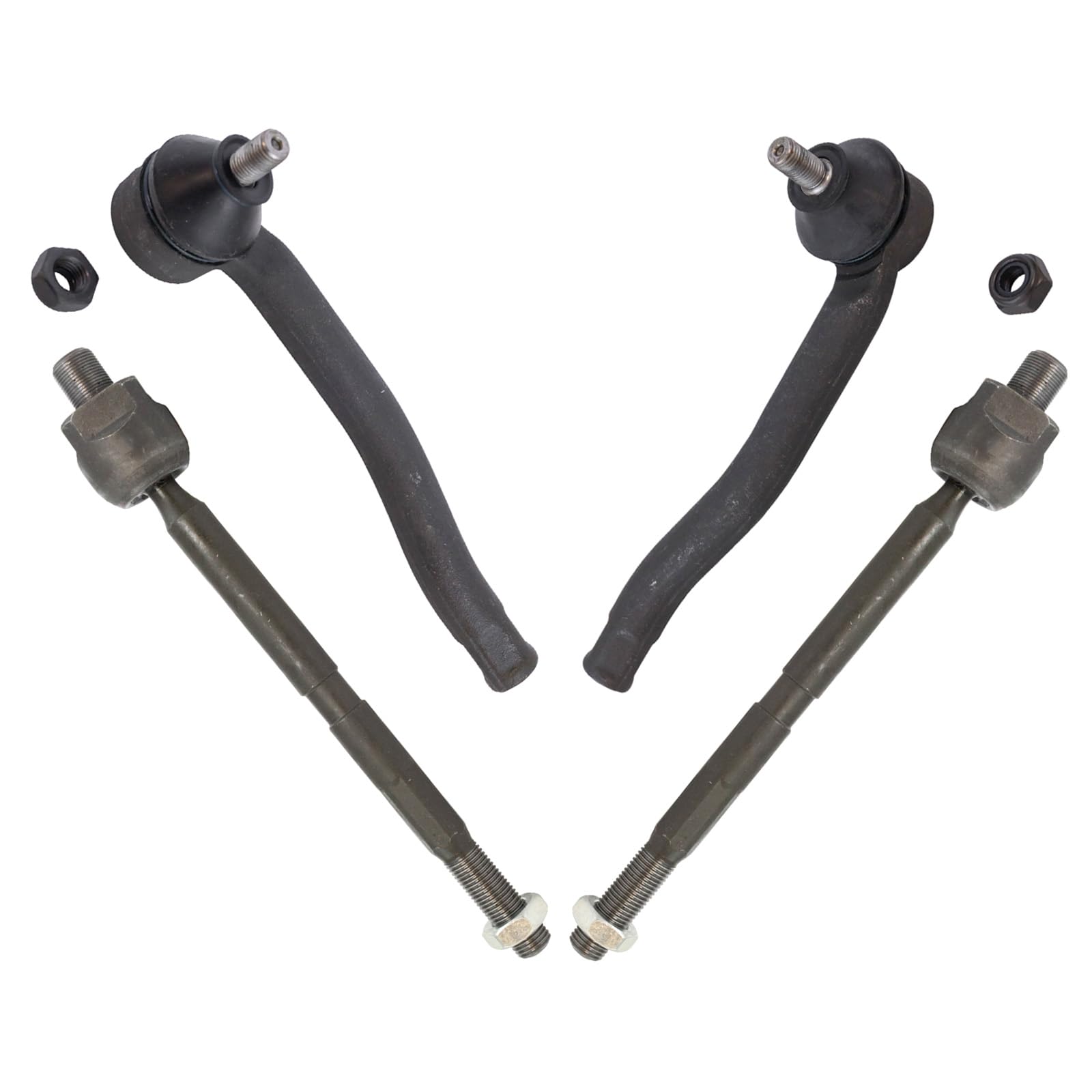 Trq Front Inner And Outer Tie Rod Set Compatible With 2009-2013 Honda Fit